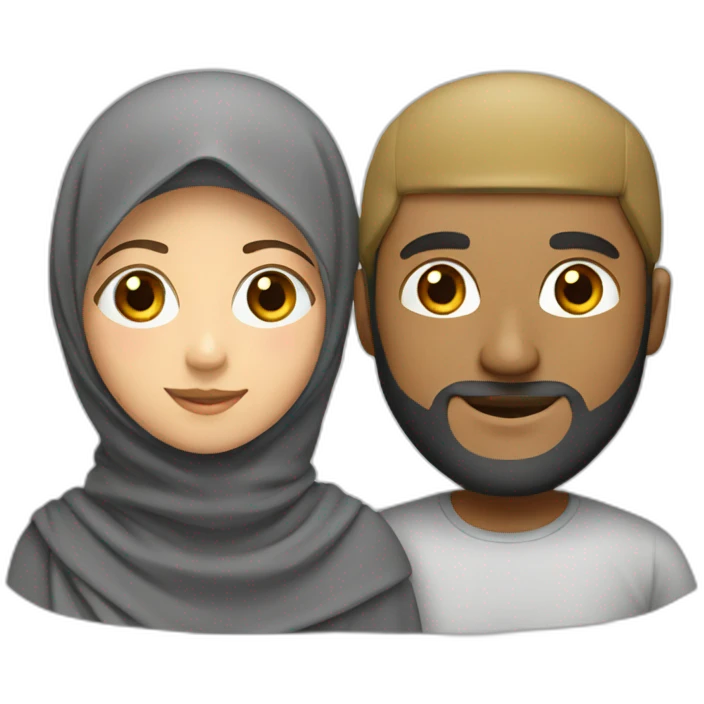 Man and Girl with hijab emoji