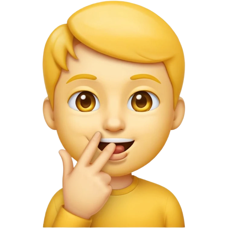 emoji face making shush gesture with finger on lips, other hand pointing at jaw, pressing cheekbones emoji