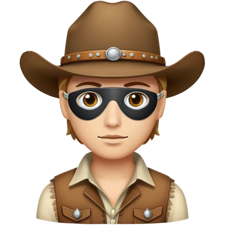 Person wearing a white eye patch and a cowboy hat emoji