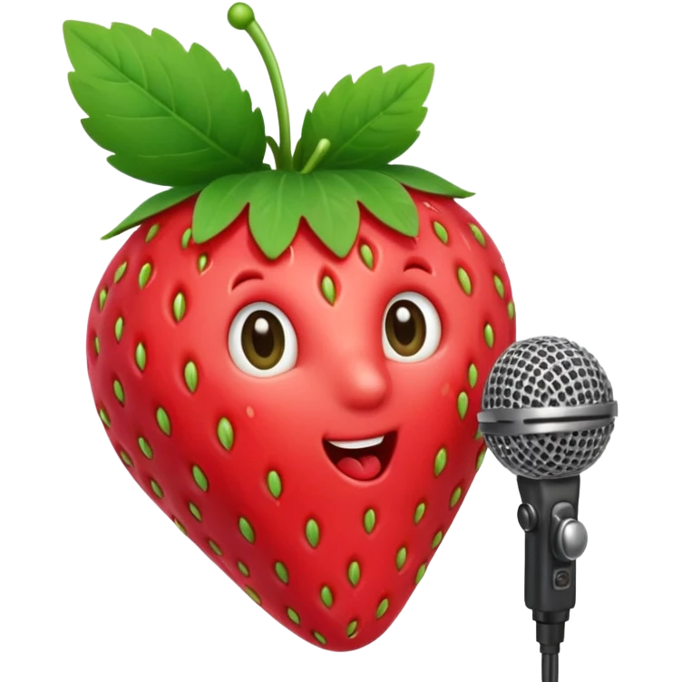 strawberry be hand the mic emoji