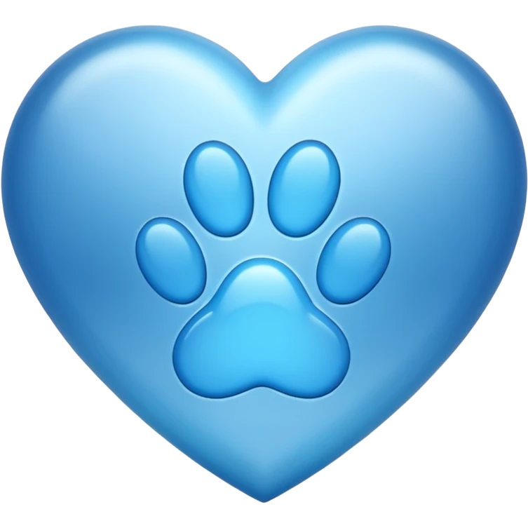 blue heart with a paw print emoji