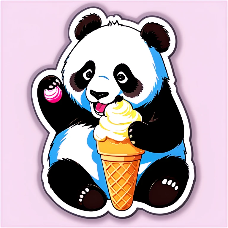 Panda eating ice crea  emoji