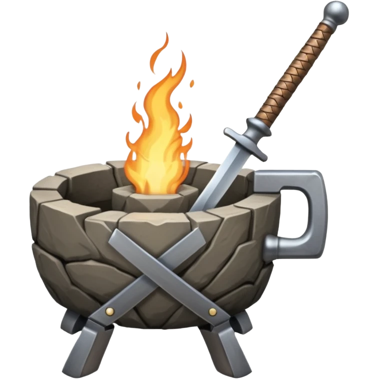 A Japanese stone forge with a sword emoji