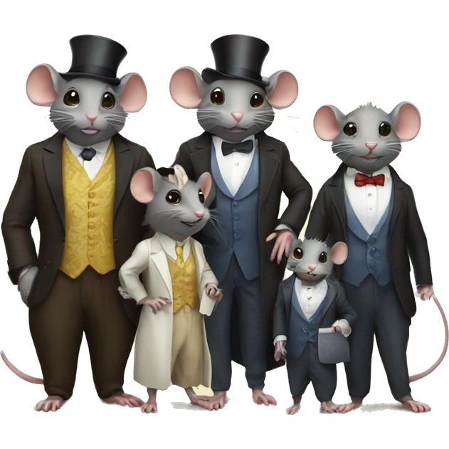 wealthy rat with his family emoji