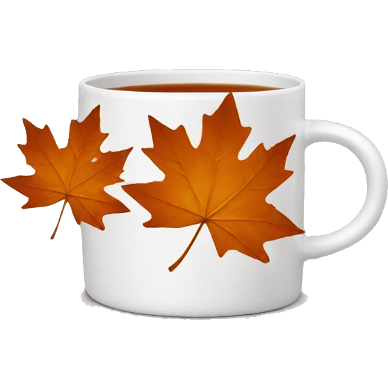 Mug Tea with maple leaves emoji