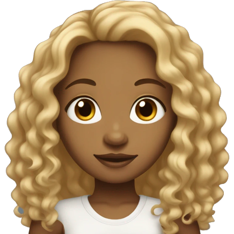 Light brown skin girl with long curly black hair  emoji