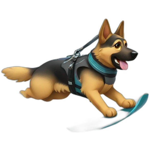 German shepherd water skiing emoji