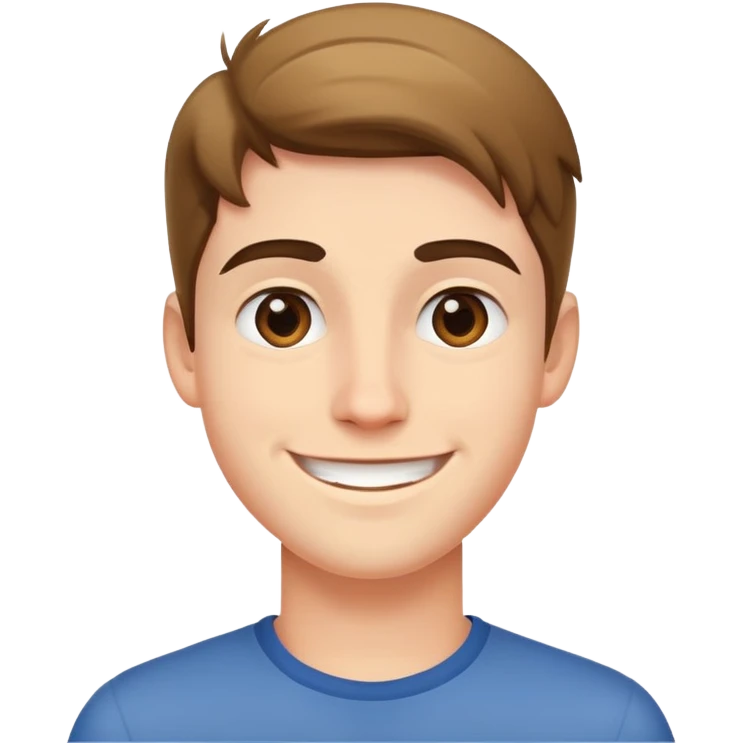 young man with a friendly smile emoji