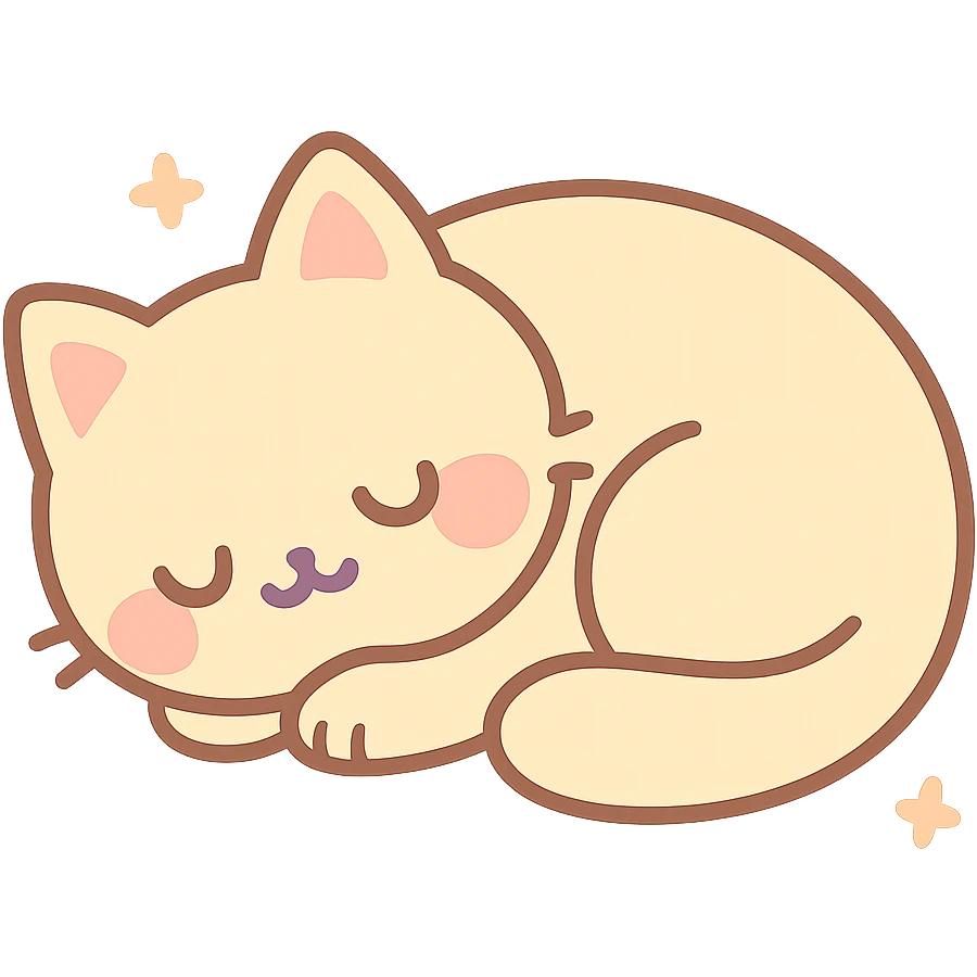 kot, curled up, sleeping, soft fur emoji