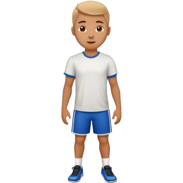 white sportsman in the playground with ball, dressed in t-shirt emoji