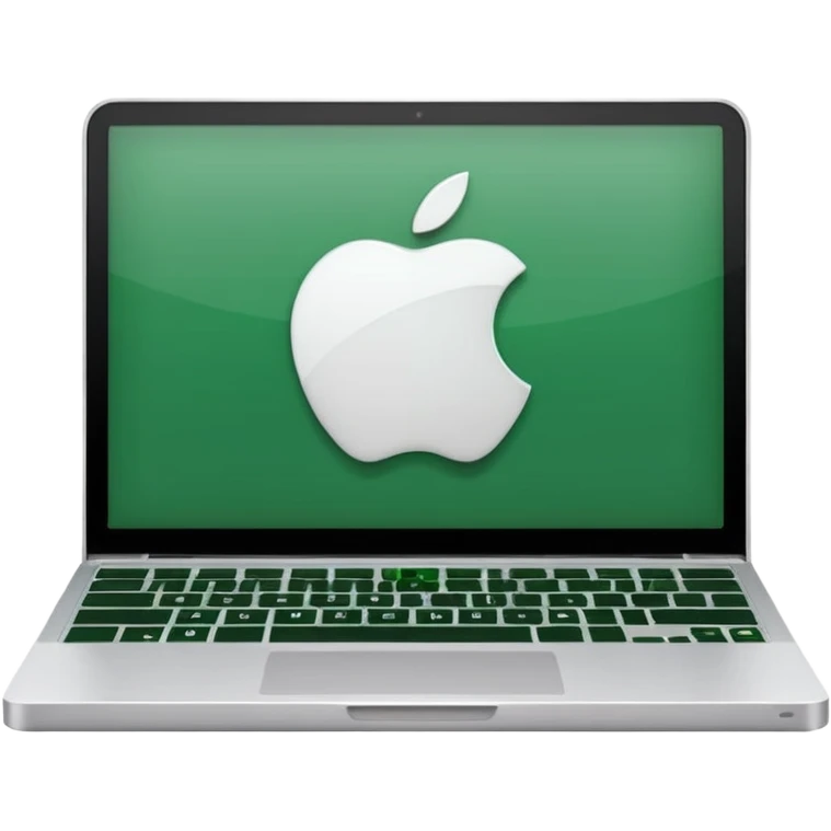 apple style emoji of a laptop with a green Excel icon on the display emoji