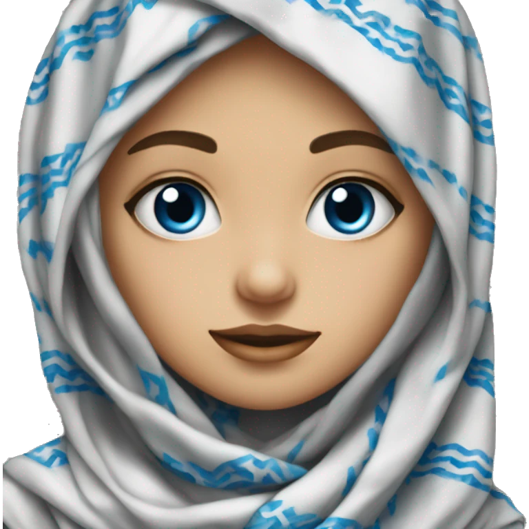 Girl Keffiyeh blue eyes emoji