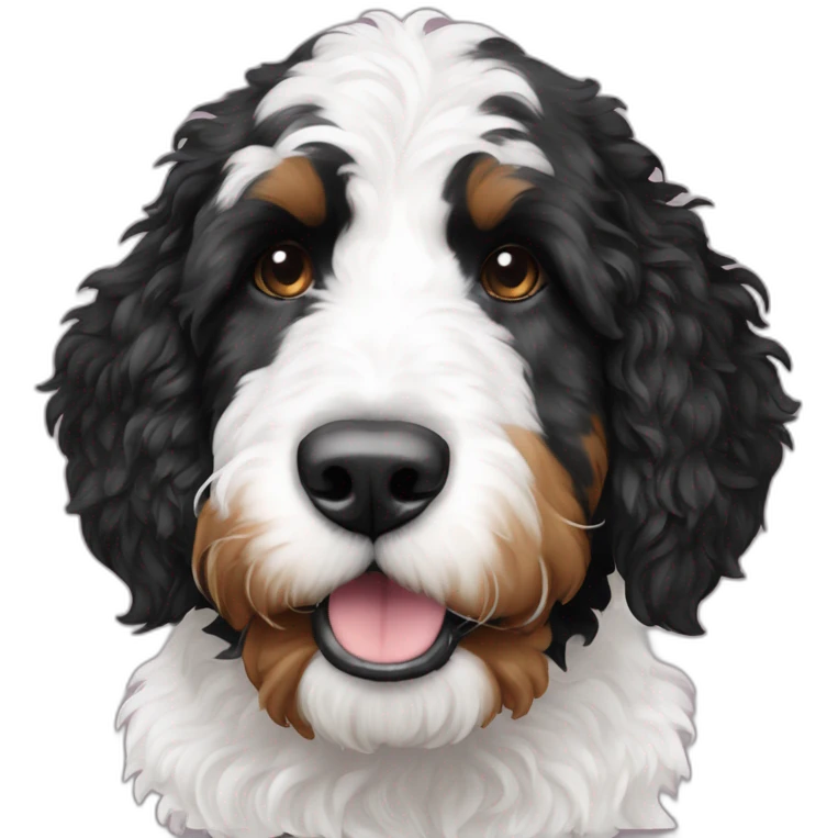 black white f1b bernedoodle slim tall emoji