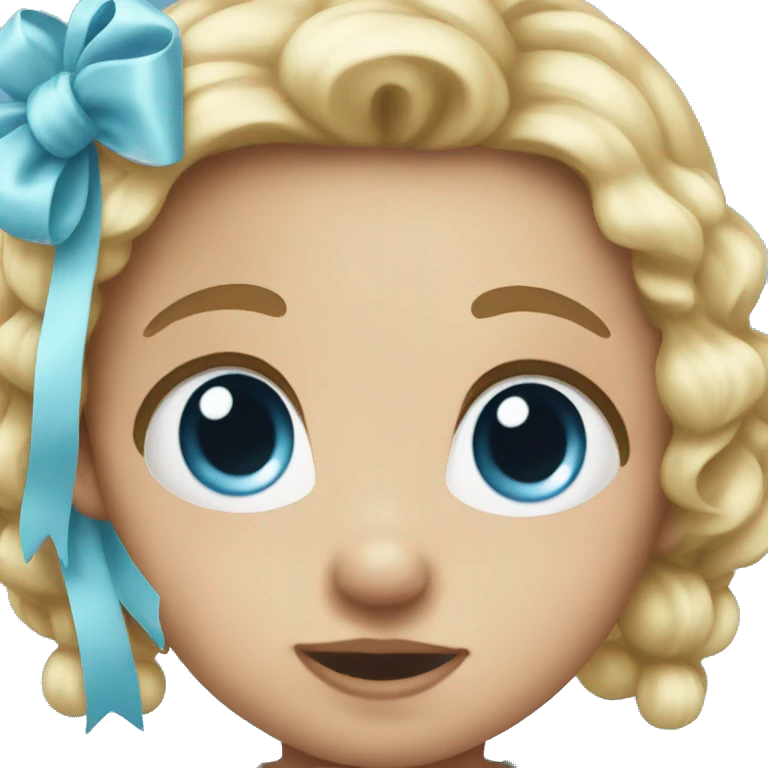 Baby blue bow emoji  emoji