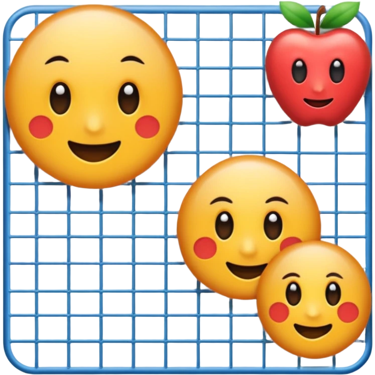 overlapping images, one realistic and one digital grid emoji