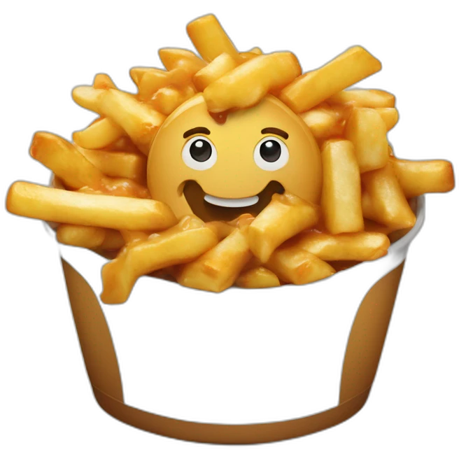 Poutine qui mange une poutine  emoji