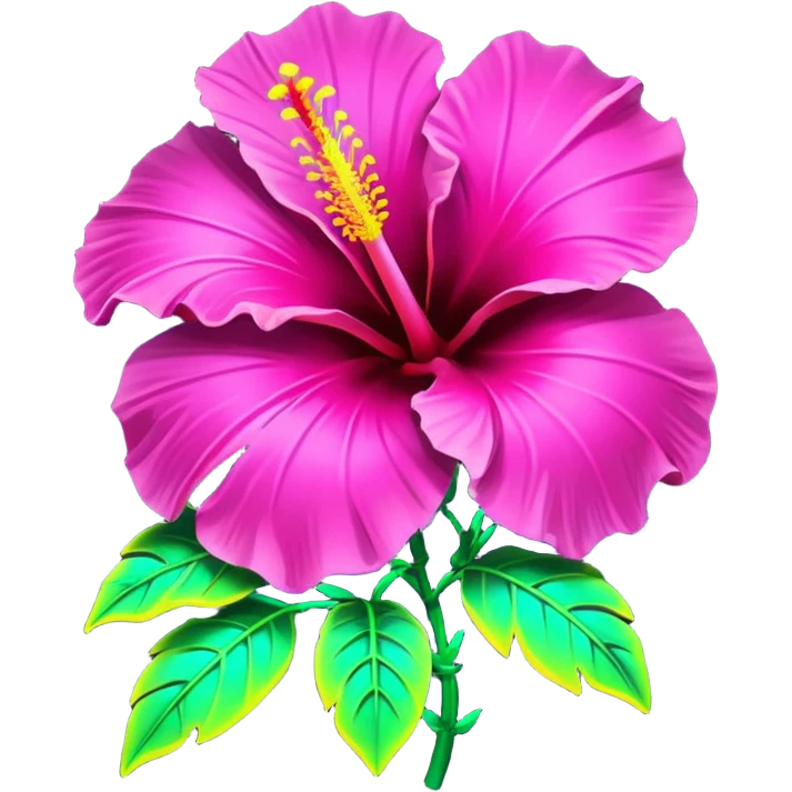 Cyberpunk style, neon colors, Hibiscus flowers  emoji