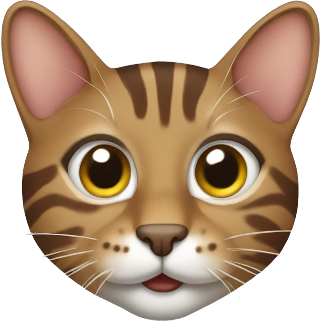 Brown tabby cat being silly emoji