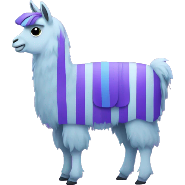 purple llama with blue stripes emoji