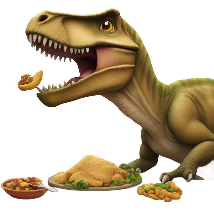 Dinosaur eating maat emoji