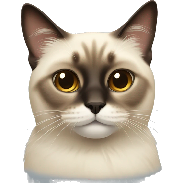 Fluffy Siamese cat face emoji