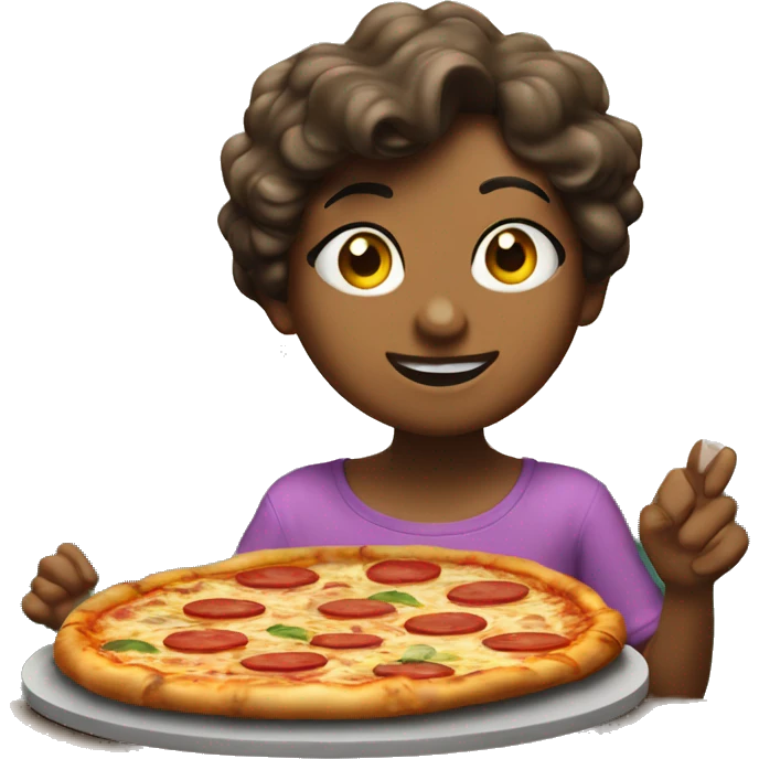 Una sirenetta che mangia la pizza emoji