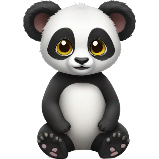 Cute panda-lemur-hybrid full body emoji