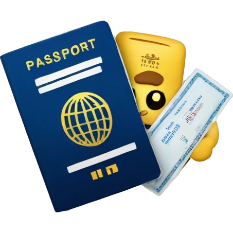 passport and air tickets emoji