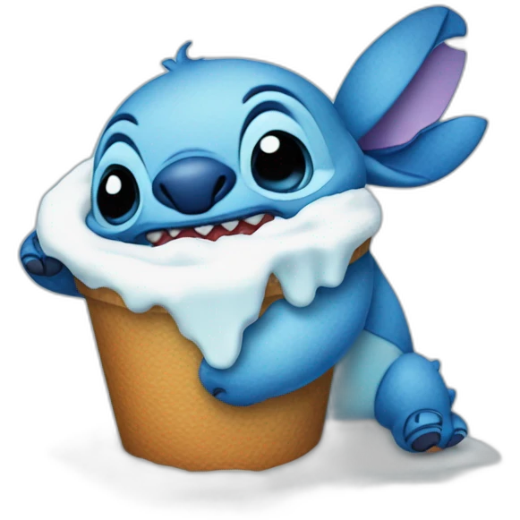 Stitch avec une glace emoji