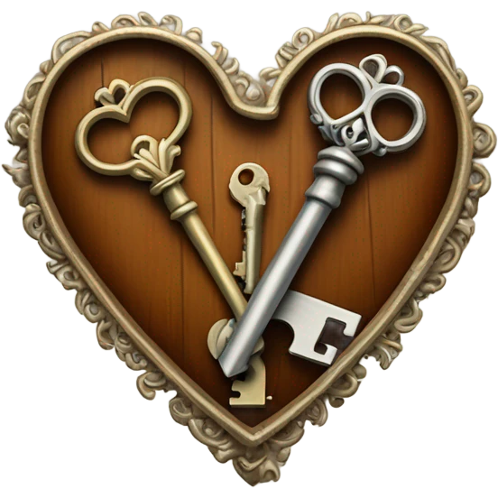 Heart holding keys emoji