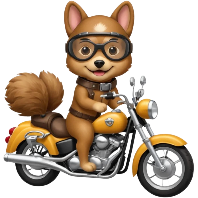 dog riding motorcycle emoji