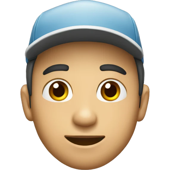 Un hombre con piel clara  y gorra joven emoji