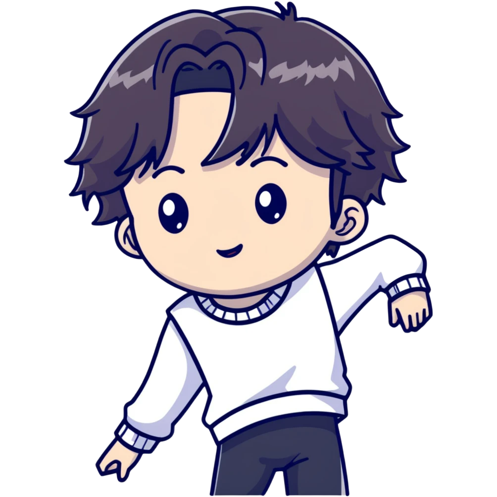 Hyunjin from Stray Kids, dancer with long hair emoji