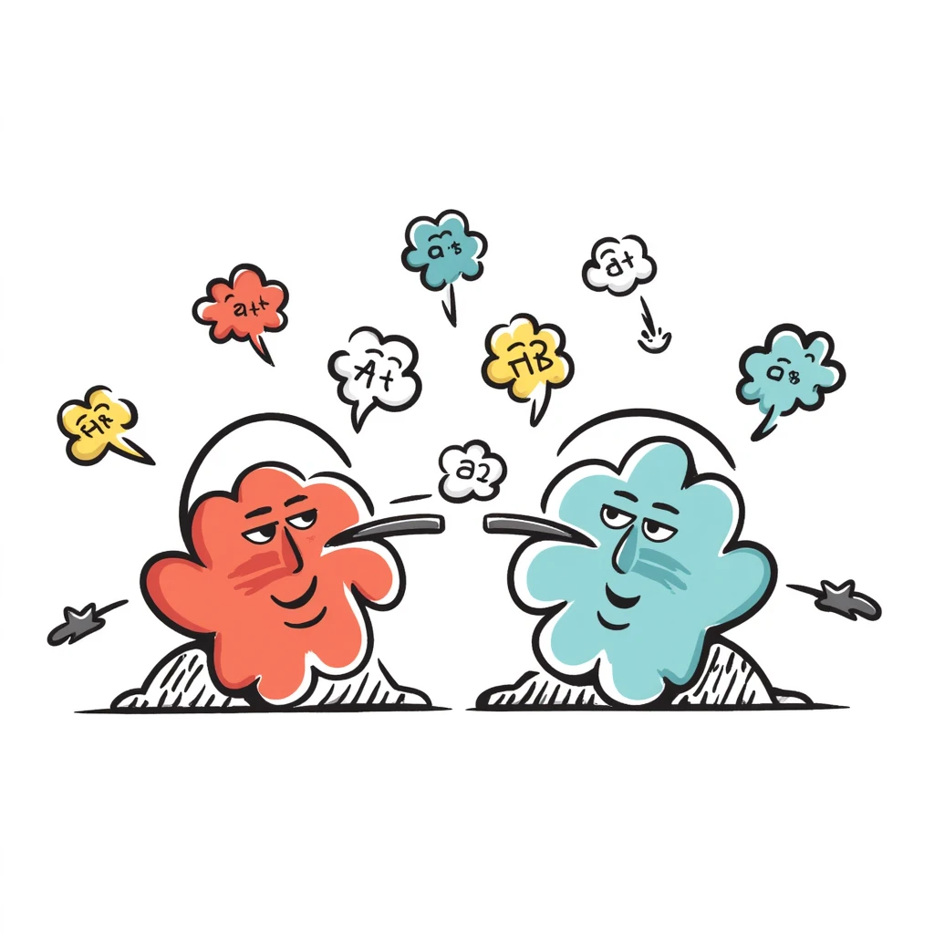 muscles with very low oxidative capacity, fat molecules around unable to penetrate, educational cartoon style, bright colors, stylized muscles, fat molecules with frustrated faces, blocking symbols, light background emoji