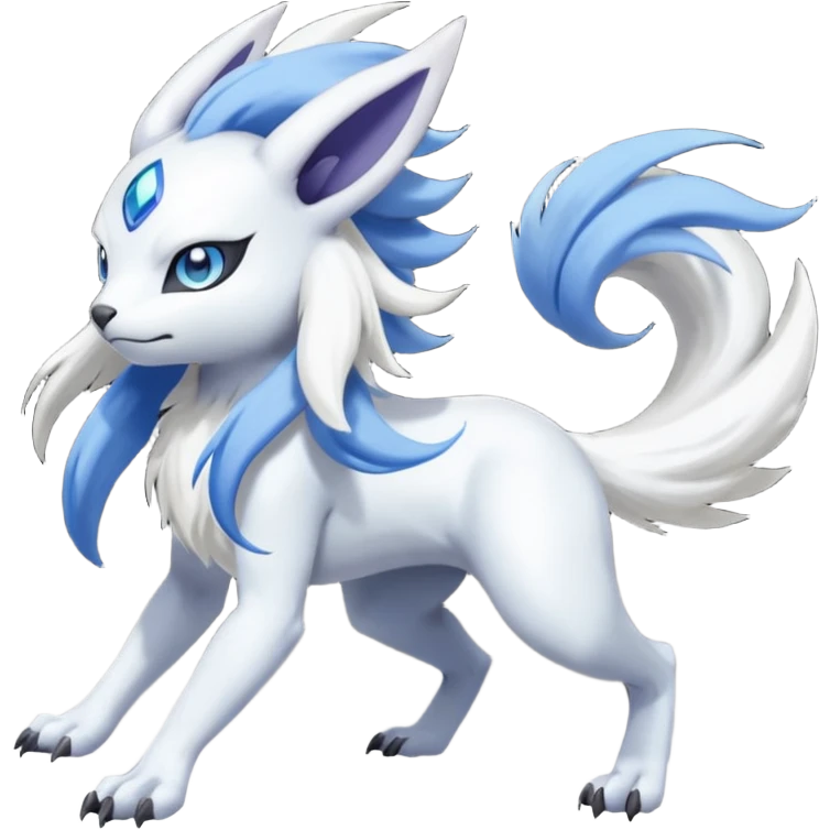 Garurumon-Meloetta-Renamon-Absol-fusion-hybrid-creature (full body) emoji
