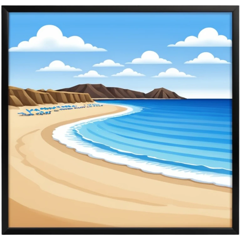 playa paisaje sin que sea un cuadro y que el cielo azul y la arena esten recortada emoji