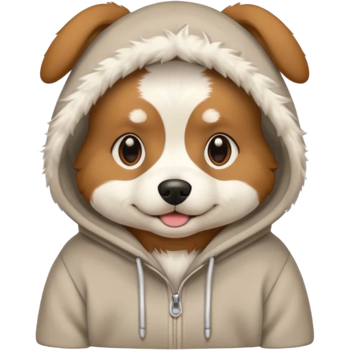 Dog wearing a hoodie emoji