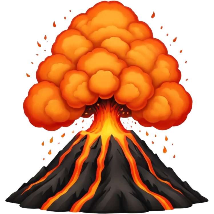 Volcano erupting  emoji