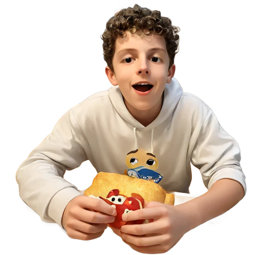 boy enjoying night snack emoji