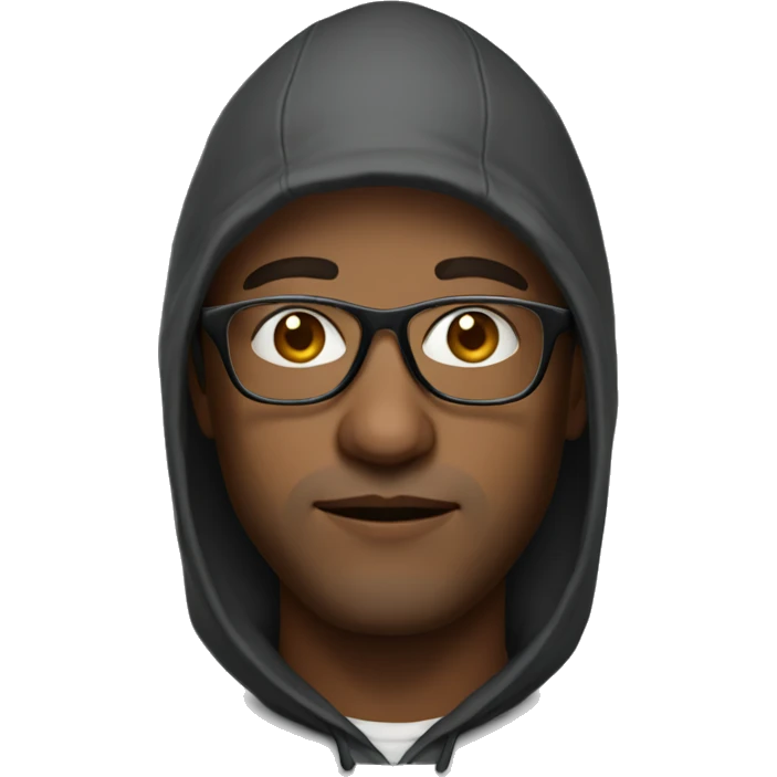 man in a hood and glasses emoji