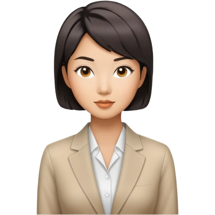 Professional Asian woman model with chic short hairstyle emoji