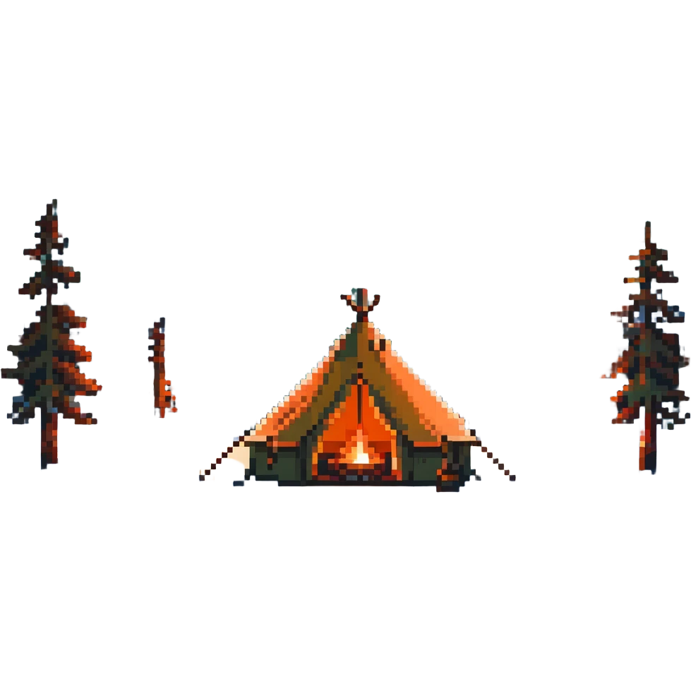 tent under northern lights emoji