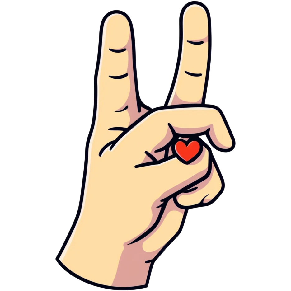 korean finger heart gesture emoji