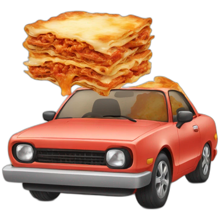 car eating lasagna emoji