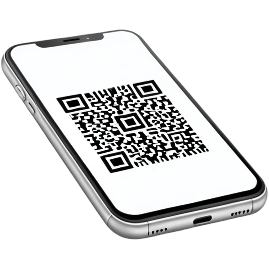smartphone displaying a QR code on the screen emoji