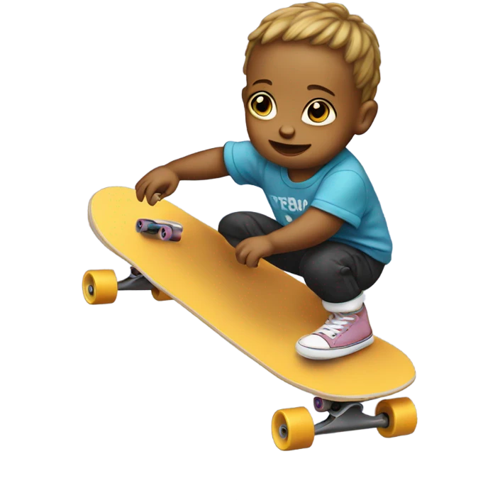 Baby on a skateboard  emoji