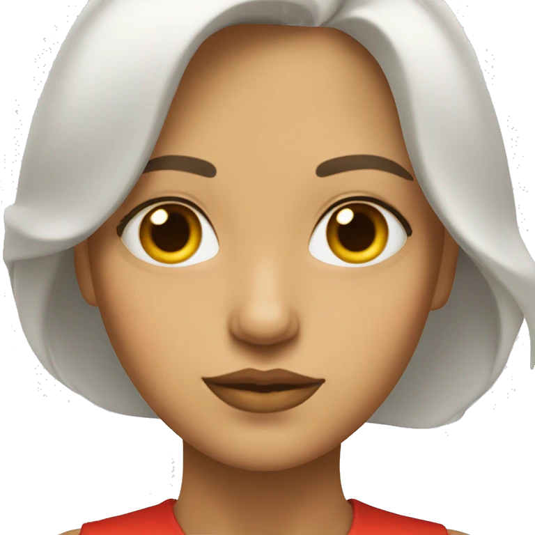 mujer blanca, pelo rojo con anteojos dorados, ojos grandes emoji