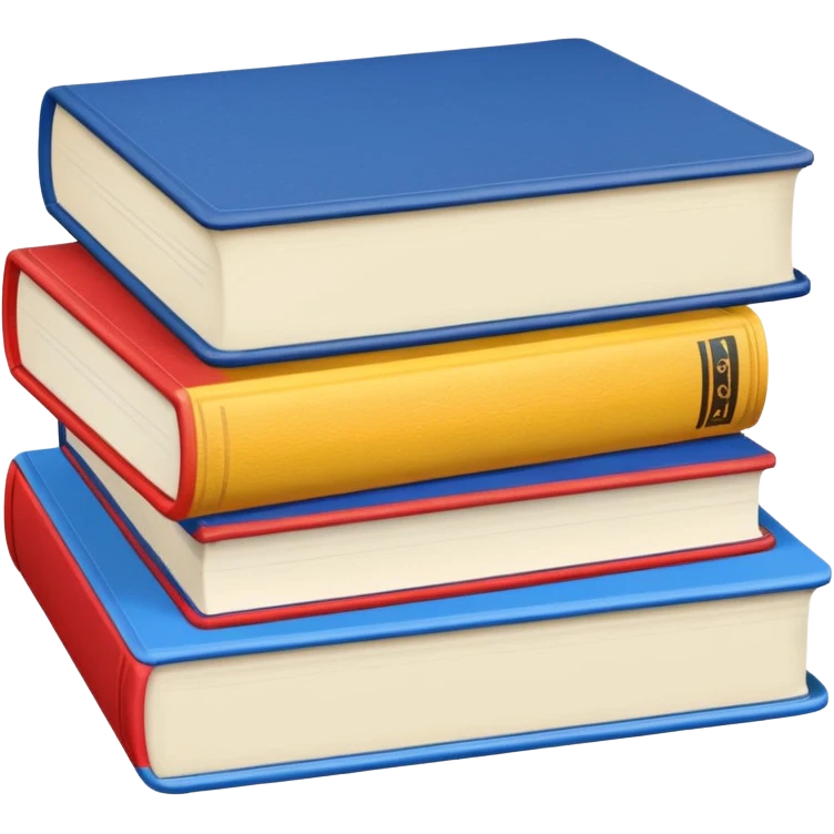 three different color books From front view emoji