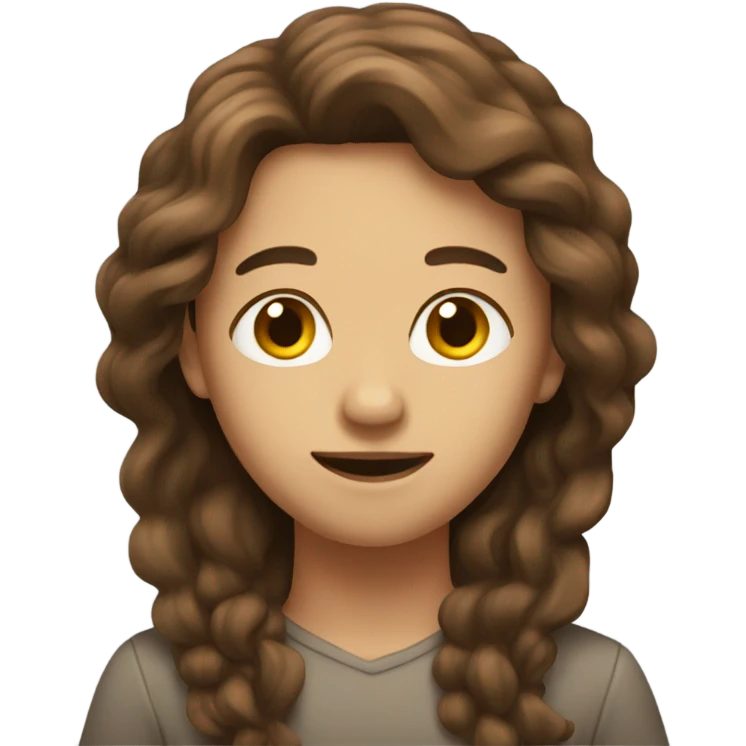 long brown hair emoji
