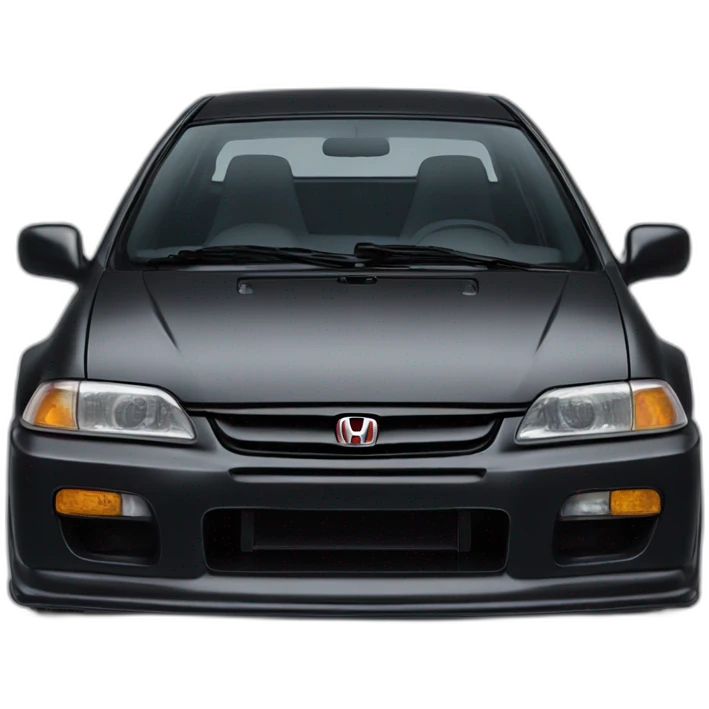 honda civic ek9 black color front view emoji